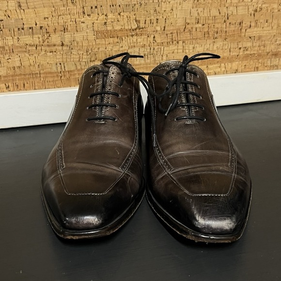 Magnanni‎ 13835 Dress Shoe Men\'s US Size 8  M Oxford Brown Gray Leather Lace Up main image 13